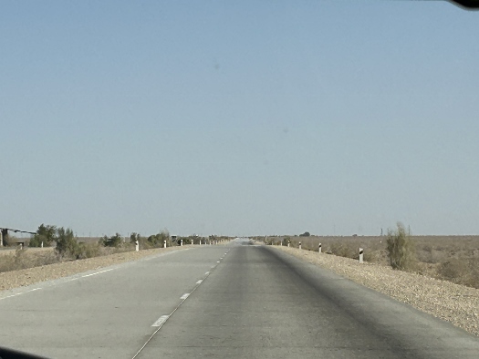 Highway durch die Wüste Kyzylkum