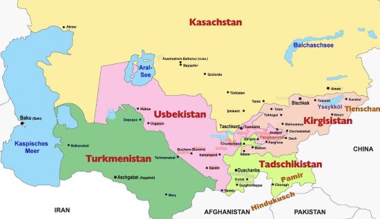 Karte Zentralasiens